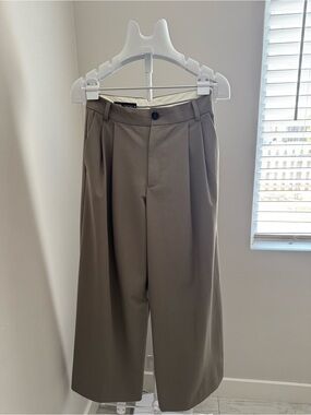 Zara Wide Leg Pants in Olive Brown